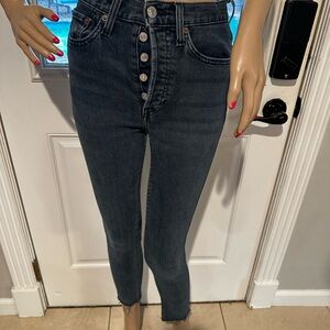 Re/Done Dark Black High-Rise Jeans